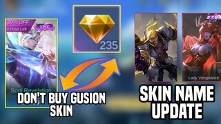 Don't Buy The New Skin Of Gusion 1st | Selena Villian Skin & M3 Roger Skin Name Revealed | MLBB