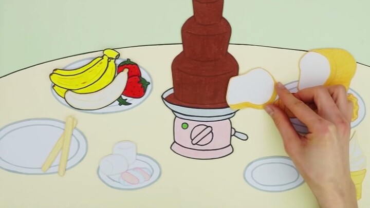[Stop-motion animation] Chocolate waterfall + colorful fruits, start a dessert buffet at home! ｜Heal