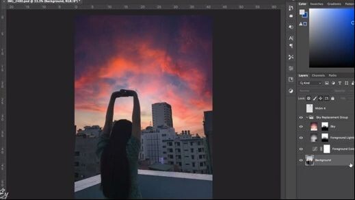 Hướng dẫn thay đổi nền bầu trời siêu đơn giản trên photoshop 2021