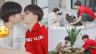 ทำอะไรกันกลางวันแสกๆ! Weekend Routine (BL Couple Life)💋 Planting and Pets Pondday and Nonny