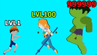 Chiến Binh Người Que Tiến Hóa Từ Luffy Mũ Rơm, Nami Thành Khổng Lồ Xanh HULK - Stickman Top Game