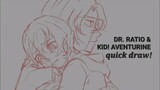 speed draw of dr. ratio and kid! aventurine from honkai: star rail! [digital art]