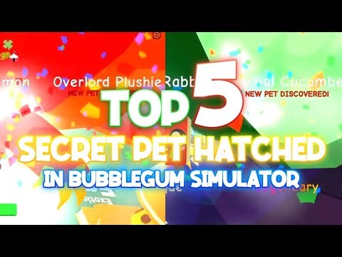 Top 5 SECRET Pet HATCHED in Bubblegum Simulator! (Roblox)