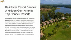 Kali River Resort Dandeli: A Hidden Gem Among Top Dandeli Resorts