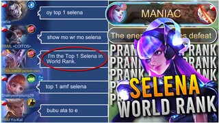 *WTF* Selena WORLD RANK Prank! 😂 | MLBB