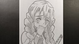 How to Draw Mitsuri Kanroji | easy anime drawing