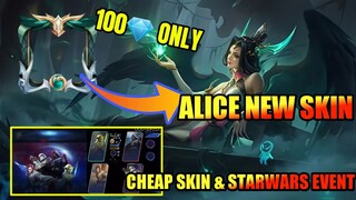 Buy Alice New Skin for 100💎 Diamonds Only + Avatar Border | StarWars Event & Other Updates | MLBB