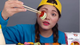 Mukbang Sushi Kẹo dẻo Mì thạch #mukbang #asmrngon