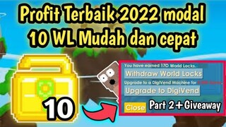 Profit Terbaik Modal 10 WL ke 300 WL? | Mudah Dan Instan Part 2 | Growtopia Indonesia