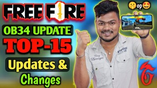 Top 15 Biggest Changes In Free Fire After Ob34 | Free Fire OB34 New Update
