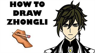 HOW TO DRAW ZHONGLI REROLL || GENSHIN IMPACT