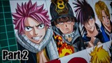 Drawing 10 Fire Users in Anime Part 2 | Fairy Tail, Fire Force, One Piece, and More..
