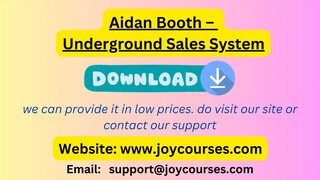 Aidan Booth – Underground Sales System