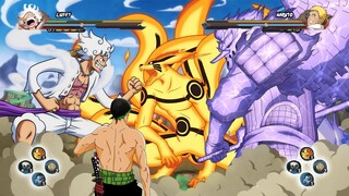 NARUTO BARYON & SASUKE VS LUFFY GEAR 5 & ZORO | Naruto Storm 4 MOD