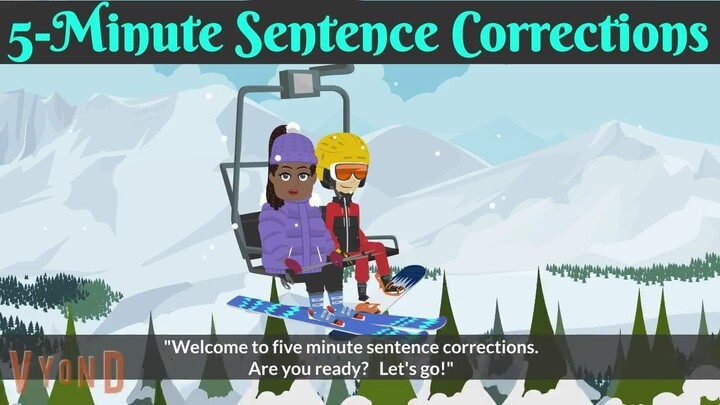 5 Minute Sentence Corrections | English Conversational Practice | Animated Video | Happy Fun English