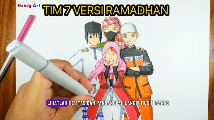 Naruto Sasuke Sakura Kakashi varsi Ramadhan team 7