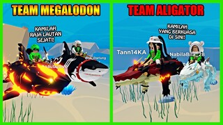 Pertarungan Sengit Antara Monster Bawah Laut Kelompok Hiu Megalodon Vs Kelompok Aligator