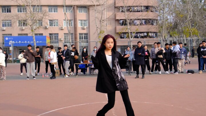 Jinan University basketball court performance ink cover blackpink whistle super love debut song 5555