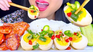 ASMR KOREAN SOY SAUCE EGGS & SAUSAGES (EATING SOUNDS) ASMR Phan