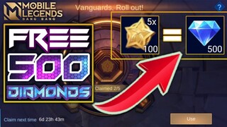 FREE 500 DIAMONDS, CLAIM NOW! | VANGUARD COINS | MOBILE LEGENDS BANG BANG