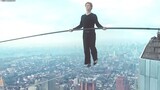 The guy walks a tightrope at an altitude of 500 meters without any protection measures. The real inc