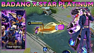 Badang Skin Jotarou Star Platinum With Frame + Logo + Full Effect Script Skin / Mobile Legends