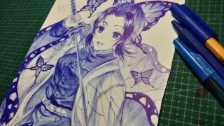 [Ball-Point Pen Drawing] Shinobu Kochou (Birthday Work)