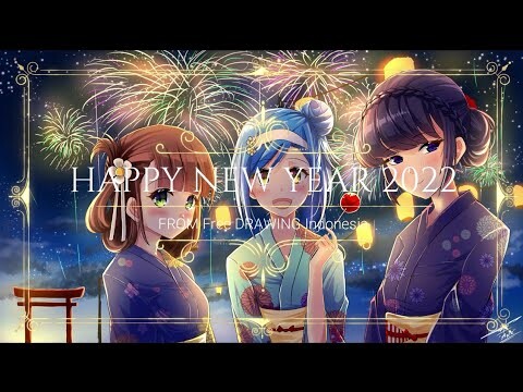 " Happy New Year 2022 " anime digital speed painting Medibang illustration NO.04