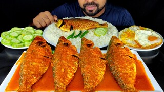 SPICY FULL HILSA FISH CURRY, HILSA FISH FRY, EGG FRY, RICE, SALAD ASMR MUKBANG EATING| #LiveToEATT