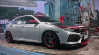 Honda civic pake velg te37 ring 17 ban slick gt champiro  225 45 17