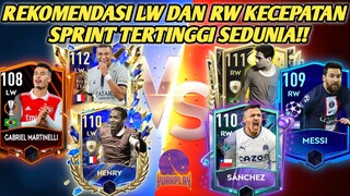 MAKSIMALKAN KECEPATAN!! REKOMENDASI LW DAN RW PALING GG KECEPATANNYA DI GAME FIFA MOBILE INDONESIA!!