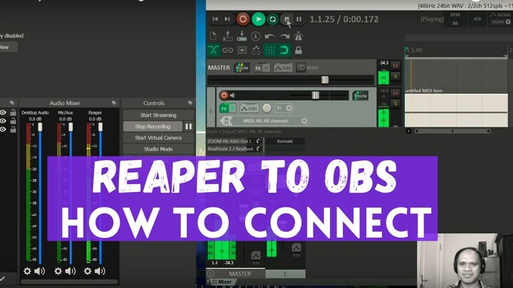 How to connect Reaper with OBS  using Reroute & OBS Asio