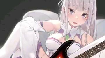 Emilia playing guitar