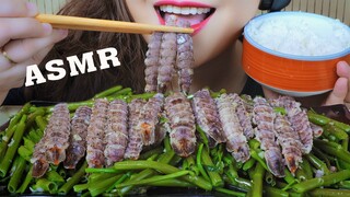 ASMR MANTIS SHRIMPS STIR FRIED WITH WATER SPINACH EATING SOUND | LINH-ASMR