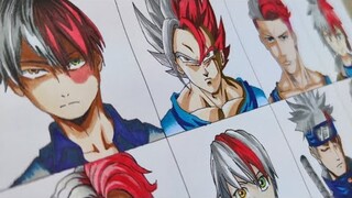 Drawing ShotoTodoroki in Different Anime Styles [My Hero Academia]