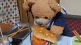 【Little Bear Kuma】Kuma Bear, I will make a sandwich for you to eat. There is a lot of meat.