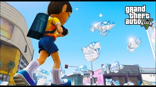 GTA 5 Mod - Nobita Mượn Bảo Bối Doremon Tạo Ra Cơn Mưa Kim Cương