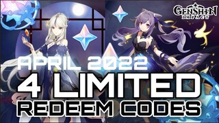 4 NEW REDEEM CODES Genshin Impact April 2022