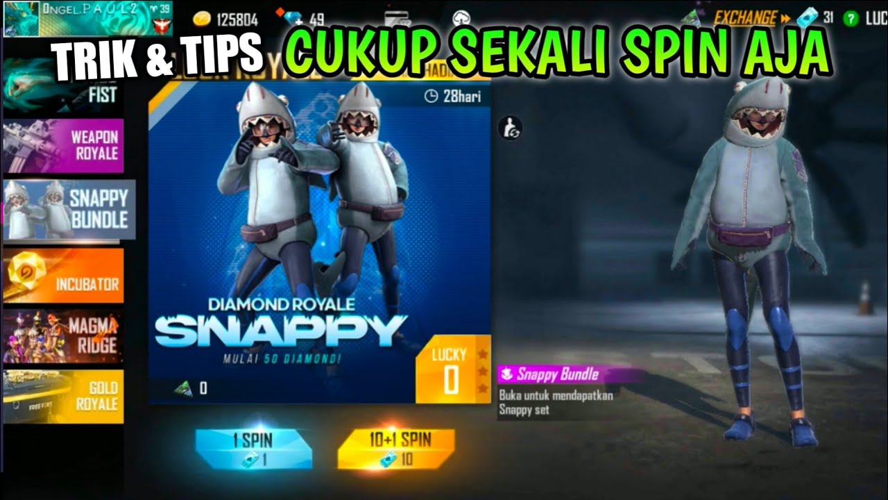 SEKALI SPIN AUTO PERMANEN DIAMOND ROYALE BUNDLE SNAPPY - FREE FIRE - Bilibili SEKALI SPIN AUTO PERMANEN DIAMOND ROYALE BUNDLE SNAPPY - FREE FIRE - Bilibili