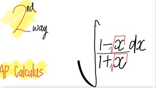 AP Calculus 2nd way: integral  ∫(1-√x)/(1+√x) dx