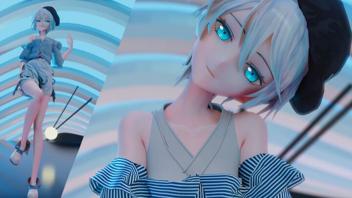 [Fabric Calculation] Summer Fresh Off-shoulder Striped Shirt Fashion Yanhe [Yanhe MMD] [Homemade Fab