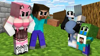 Monster School : Poor Baby Zombie but Braving with Little Sister - Sad Story - Minecraft Animation