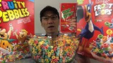 POP ROCKS + MARSHMELLOWS CEREAL MUKBANG | FRUITY PEBBLES/FRUIT LOOPS + MILK DUDS and REESE'S mini