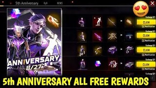 ครบรอบ 5 ปีของรางวัลฟรีทั้งหมด กิจกรรมครบรอบ 5 ปีใน Free Fire Free Fire กิจกรรมใหม่