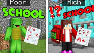 JJ Rich School vs Mikey Poor School ในมายคราฟ - Maizen Parody