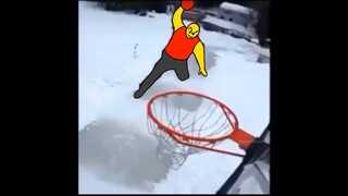 baller dunking on ice skates meme