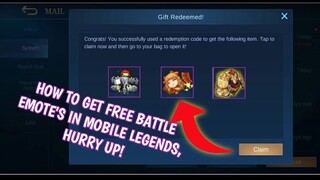 How to get free Battle Emote in Mobile Legends 2021 | Claim free Battle Emote