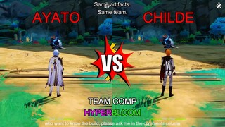 Ayato vs Childe! Who is the best HYPERBLOOM Team? GAMEPLAY COMPARISON!