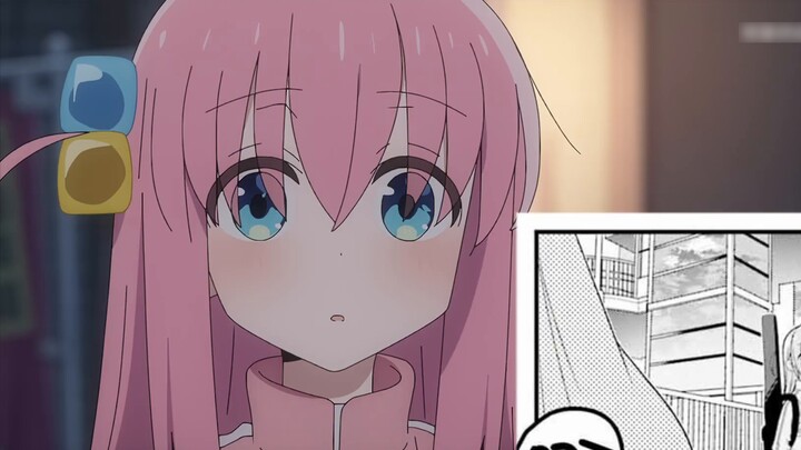 Perbandingan antara paruh kedua Episode 6 "Rock of Loneliness" dan komik [Rock of Loneliness]