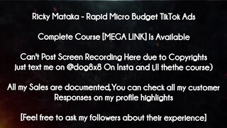 Ricky Mataka  course - Rapid Micro Budget TikTok Ads download